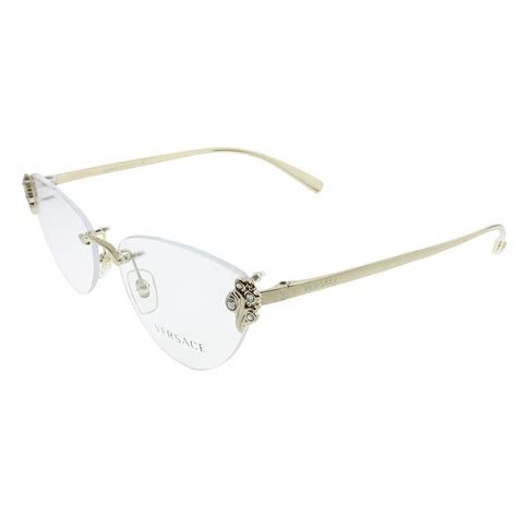 rimless versace eyeglasses.